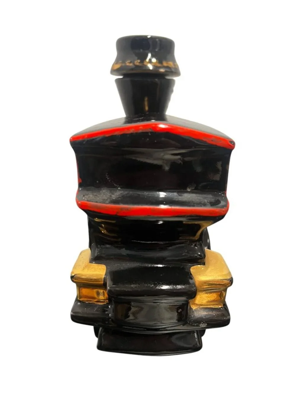 Vintage Ezra Brooks whiskey decanter, EMPTY, black train locomotive